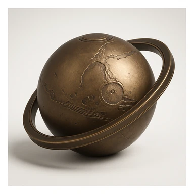 bronze Mars, stylized with orbit ring, metallic, no text sticker