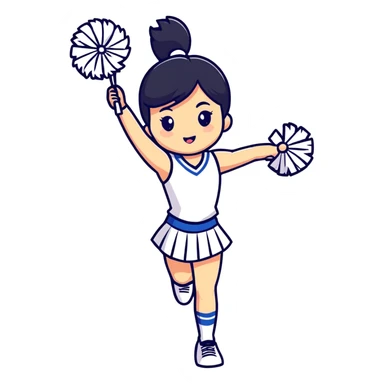 Cheerleader with black hair sticker