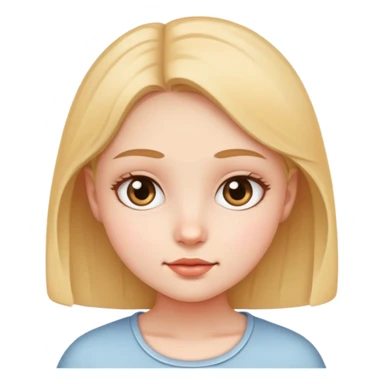 girl with narrow small eyes and big round face sticker