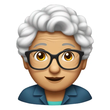 Abuela joven con ondas en el pelo y lentes sticker