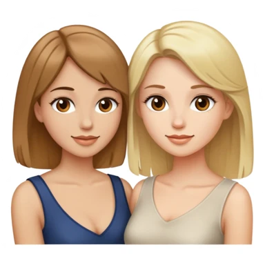 Two women flirting, one with short brown hair and the other with long blonde hair sticker