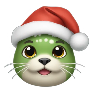 Grogu wearing a Christmas hat  sticker