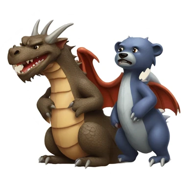 dragon and a bear combined ￼ sticker