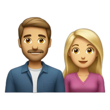 Femme brune et homme blond qui s’embrasse sticker