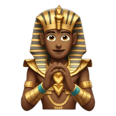 pharaoh making a heart with his hands sticker