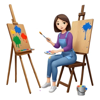 cozy art studio sticker