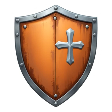 generate a realistic rust-clear steel shield sticker