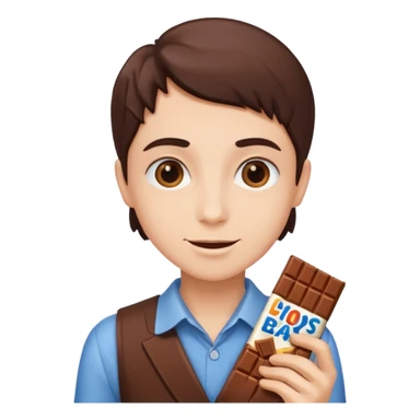 a chocolate bar being sold by a human sticker