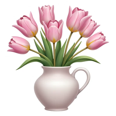 Light pink tulips in white vase sticker