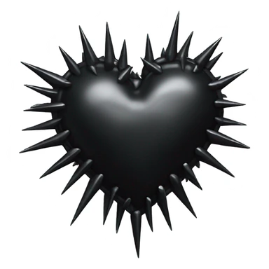 Black heart with metal spikes sticker