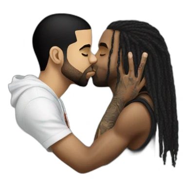drake kissing lil wayne sticker