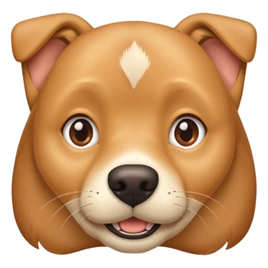 Tan dog face with underbite sticker