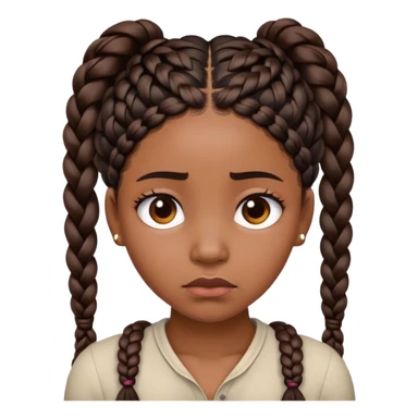 Sad black woman with braids sticker