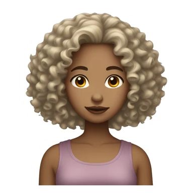 light skin girl with curly hair  sticker