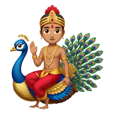 lord murugan with peacock sticker