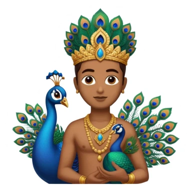 Murugan with vel and peocock at back vel also with  sticker