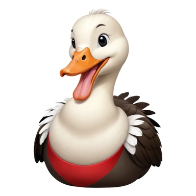 super goose laughs in black and red outfit sticker