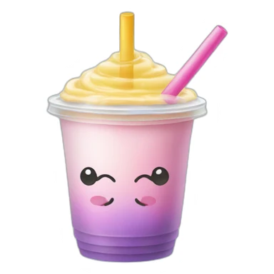 A bubble tea with a unicorn lid sticker