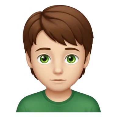 Boy with Brown haïr and Green Hazel elle sticker