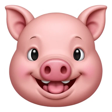 crée moi un emoji avec un cochon qui pleure de rire, tout rose  sticker