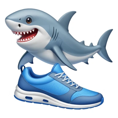 Tiburón con zapatillas azules  sticker