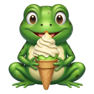 dondurma yiyen kurbağa sticker