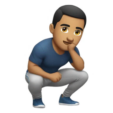 Latin man doing squat sticker