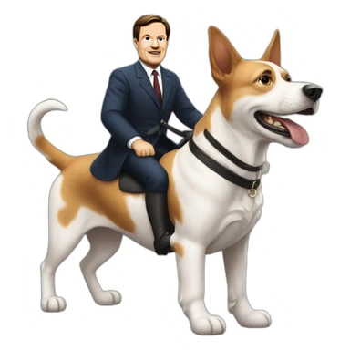 Adolf riding a dog that has the face of mark rutte sticker