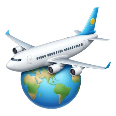 a plane flying around the world sticker