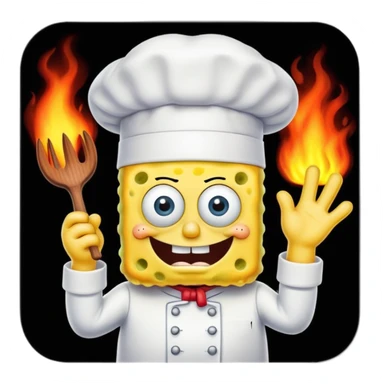 SpongeBob is a cook in hell  sticker