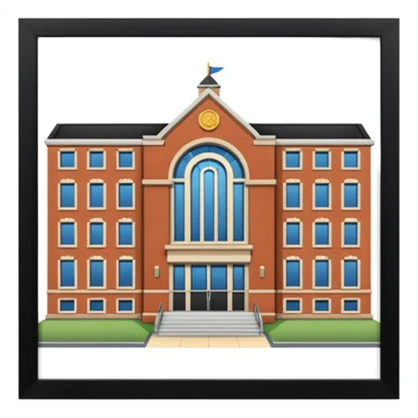 A fancy high school facing the front sticker