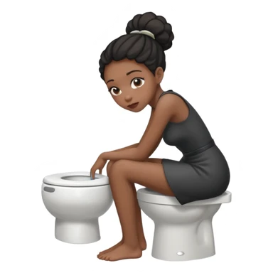 Black girl puking in the toulet sticker