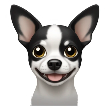 white a black chihuahua with black ears sticker