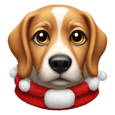 dog in santa sweater sticker
