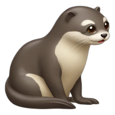 Chat mangeant une loutre sticker