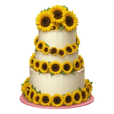 a wedding cake that is half filled with sunflowers and half filled with roses  sticker