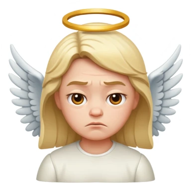Grumpy angel sticker