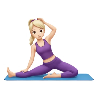 girl doing pilates on mat sticker