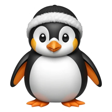 Penguin with a beanie  sticker