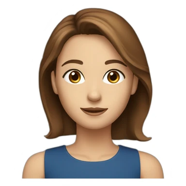 a presenter with  brown hair and blue eyes sticker