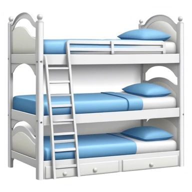 Triple bunk bed white  sticker