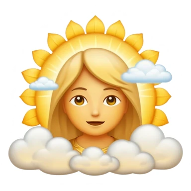 "Create a warm emoji representing morning spiritual awakening. Golden sunrise rays, soft light beams, peaceful clouds, or spiritual symbols like crosses, crescents, or light. No human figures - focus on light, warmth, and divine energy." sticker
