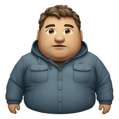 Fat man with Napapijri overshirt zoomin sticker