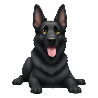 Black German shepherd with tongue out sticker