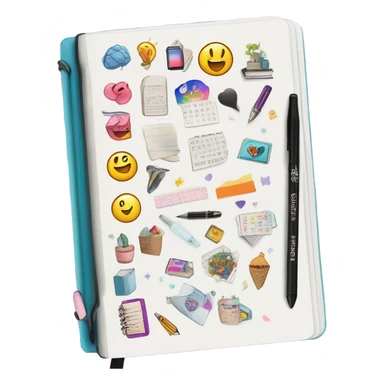 Bullet journal with stickers sticker