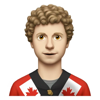 Michael Cera as the Canadian flag sticker