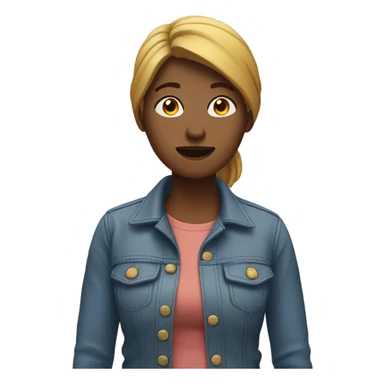 woman asking help sticker