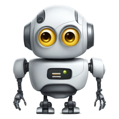 Robot with eyes rolled up sticker