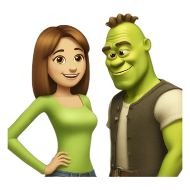 Shrek and Spongebob in a relationship sticker