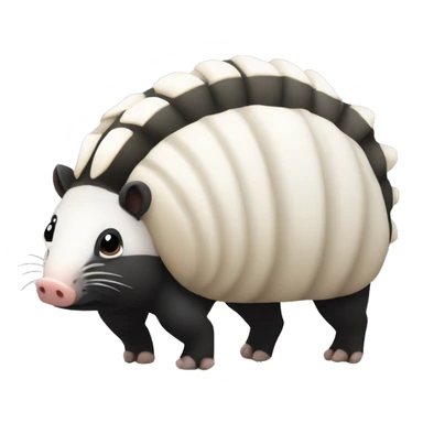Black and white chubby armadillo pig panda centipede armadillo  sticker